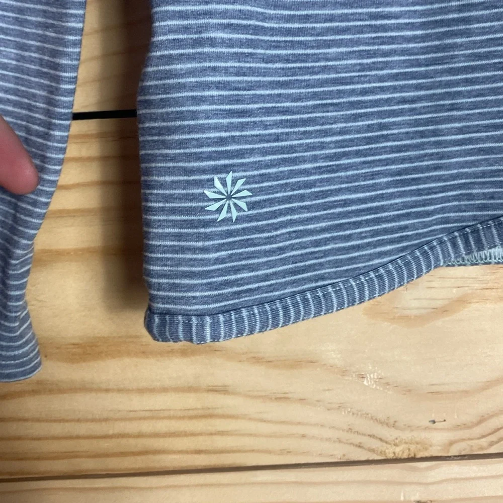 Athleta girl gray striped‎ long sleeve tee size XL 14